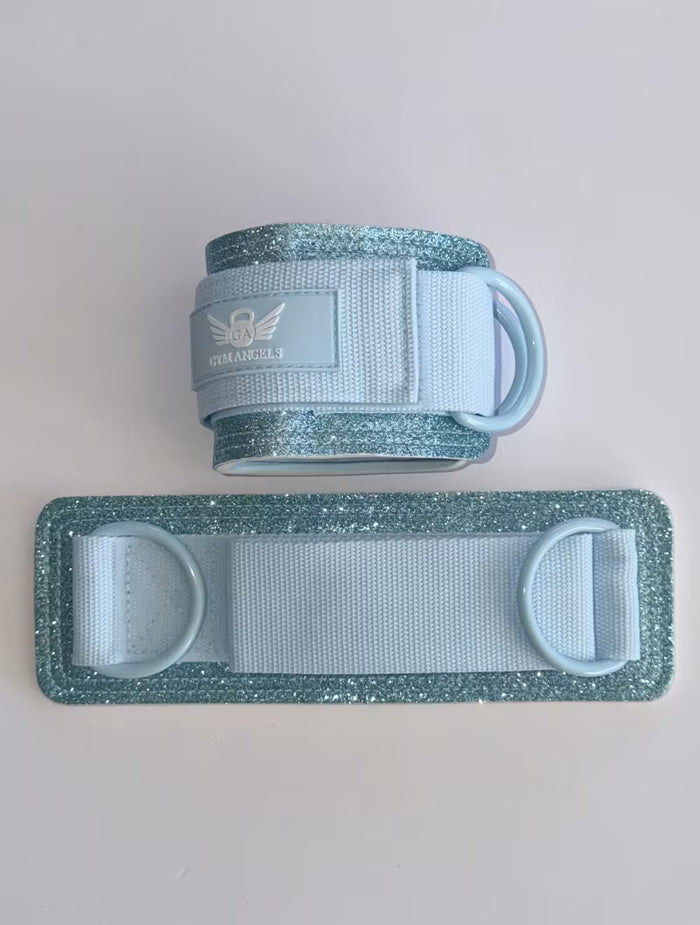 Baby Blue Glitter Ankle Straps