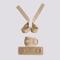 Beige Accessories Bundle - Lifting Straps & Ankle Straps