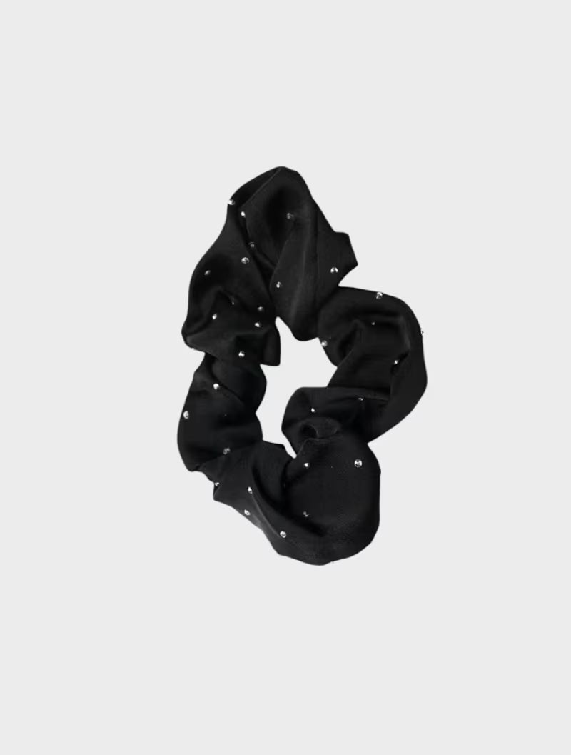 Black Diamanté Scrunchie