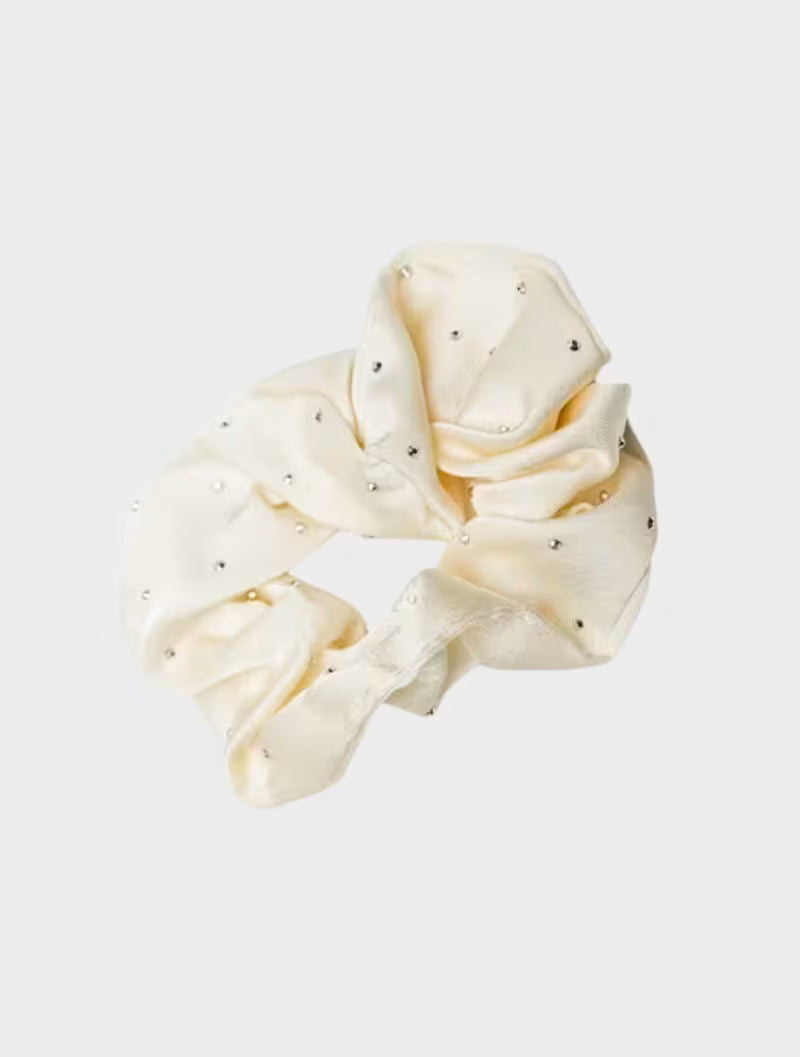 White Diamanté Scrunchie