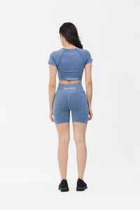 Gym Angels Seamless Sculpt Crop Top – Lightweight Activewear Gray
