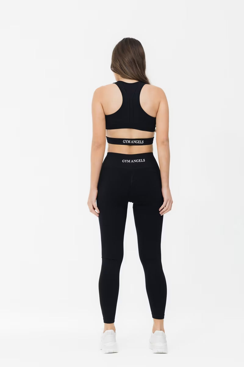 Compression Fit Seamless Bra Black