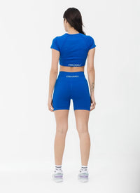 Gym Angels Seamless Sculpt Shorts Blue – Flattering Fit UK