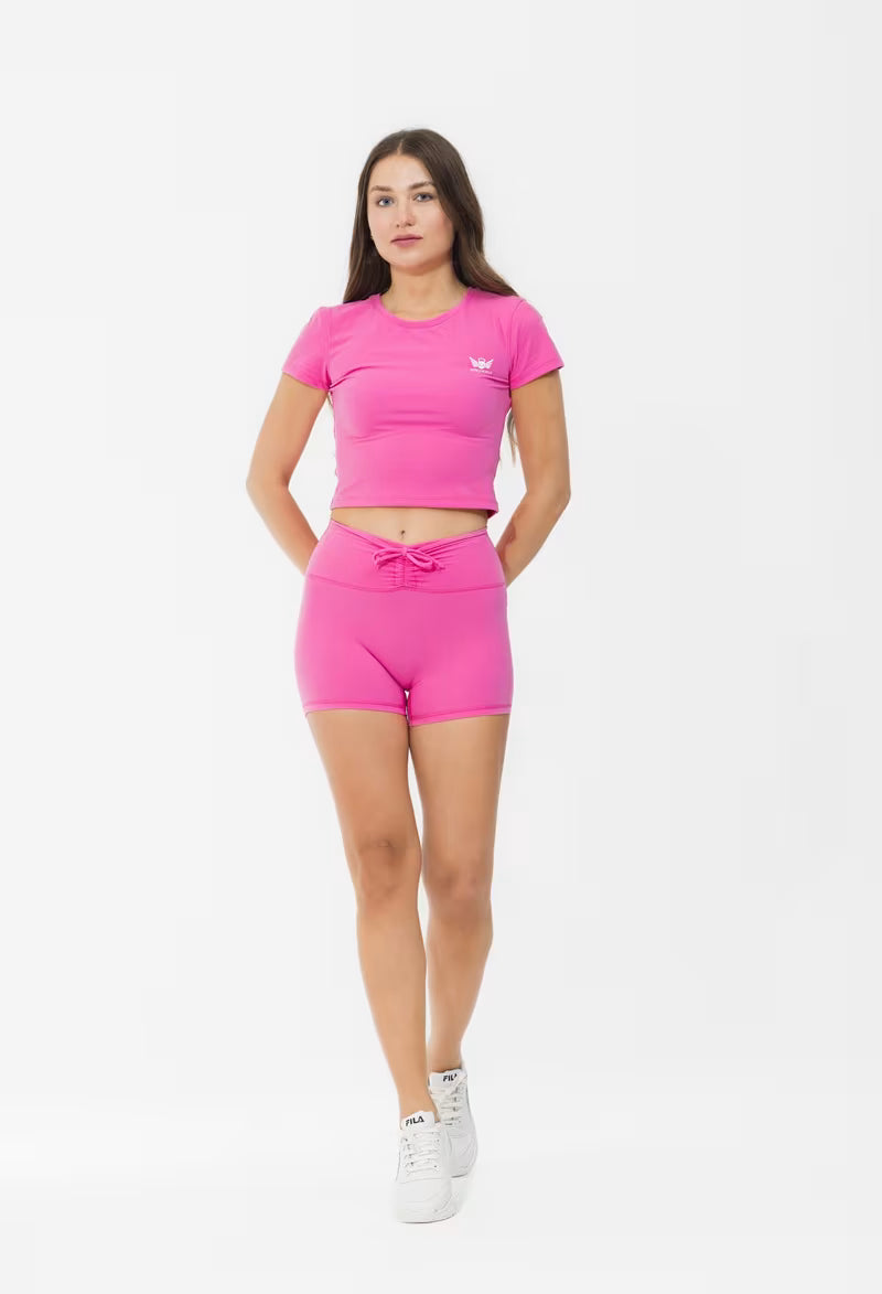 Gym Angels Butter Ruche Shorts for women Pink