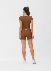 Women’s Butter Tee for Workout and Casual Wear Brown