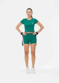 Buttery soft ruche gym shorts with invisible scrunch Green