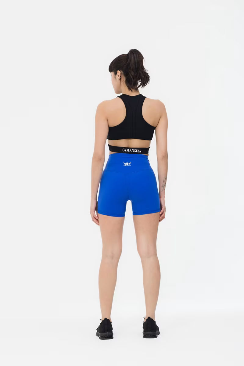 Adjustable drawstring gym shorts for women Blue