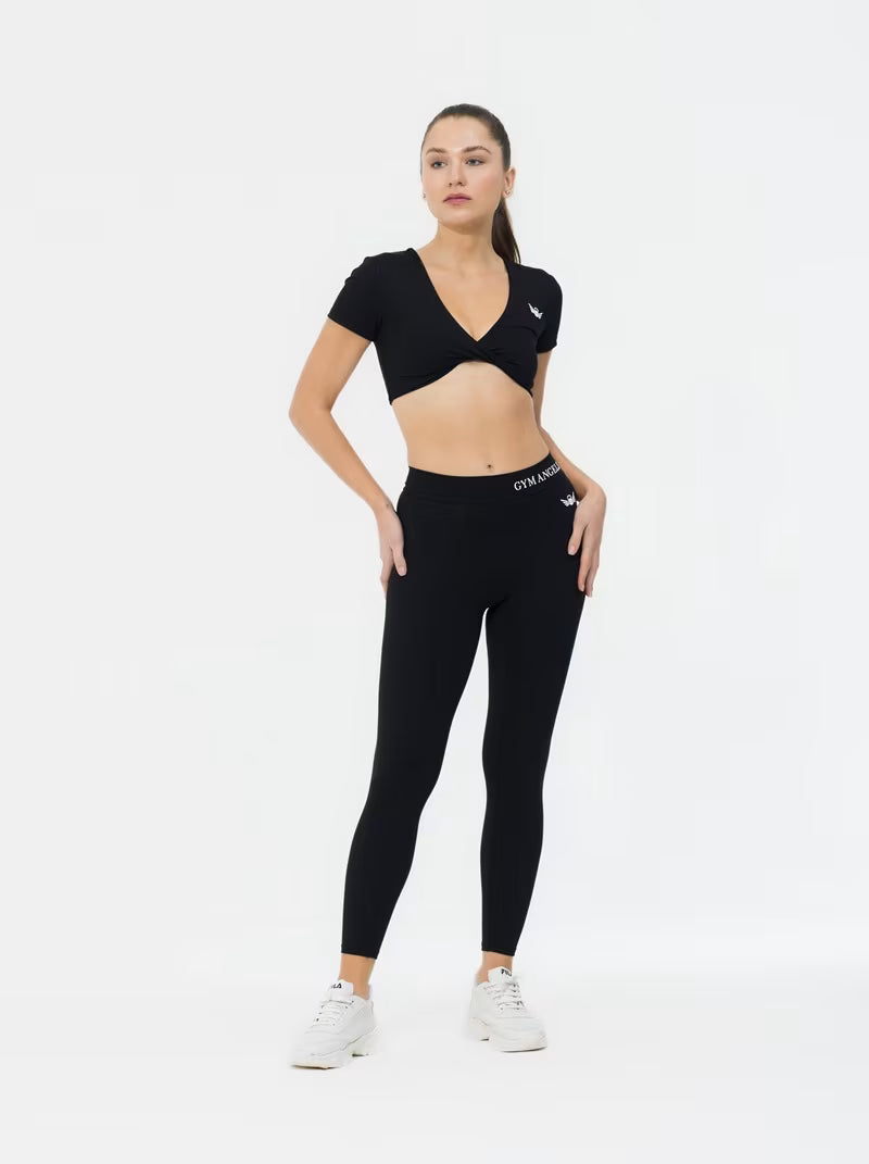 Premium V Scrunch Leggings Black – Comfortable Workout Tights UK
