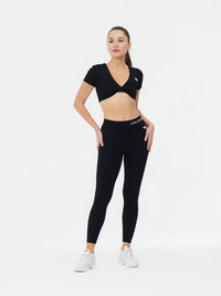 Premium V Scrunch Leggings Black – Comfortable Workout Tights UK