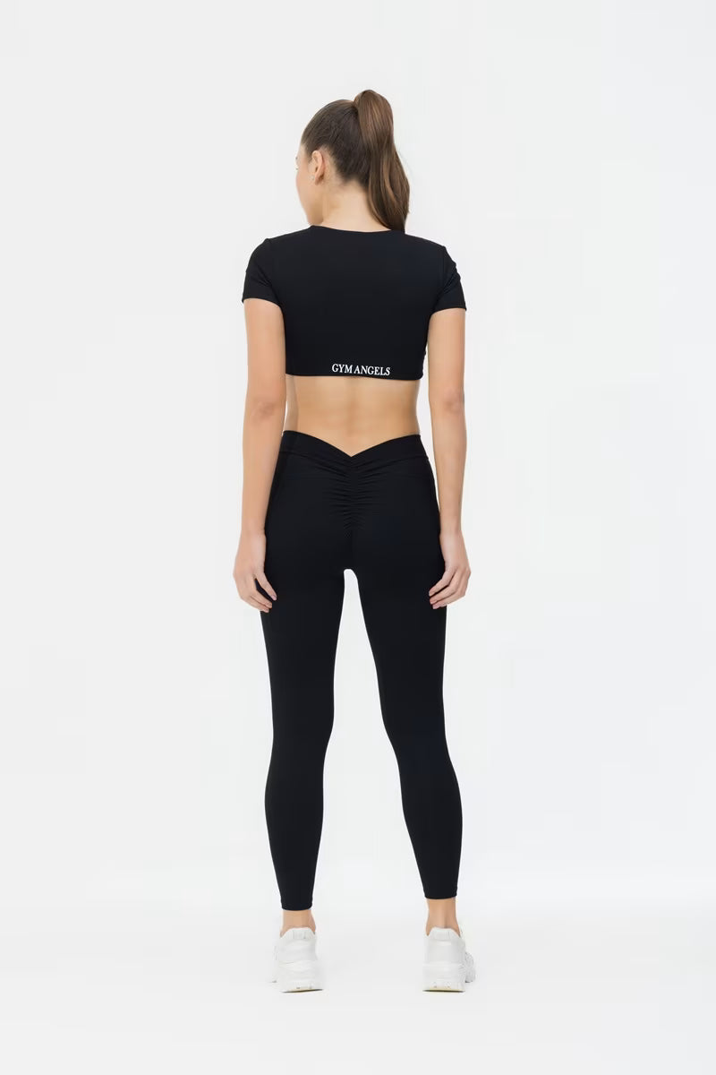 Black V Scrunch Leggings – Seamless Women’s Activewear UK