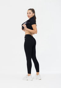 Women’s Scrunch Back Leggings Black– Angel Leggings Gym Wear UK