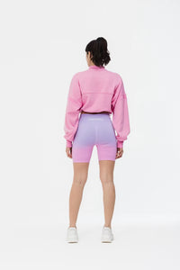 Angel Pink Crop Sweatshirt waist drawstring