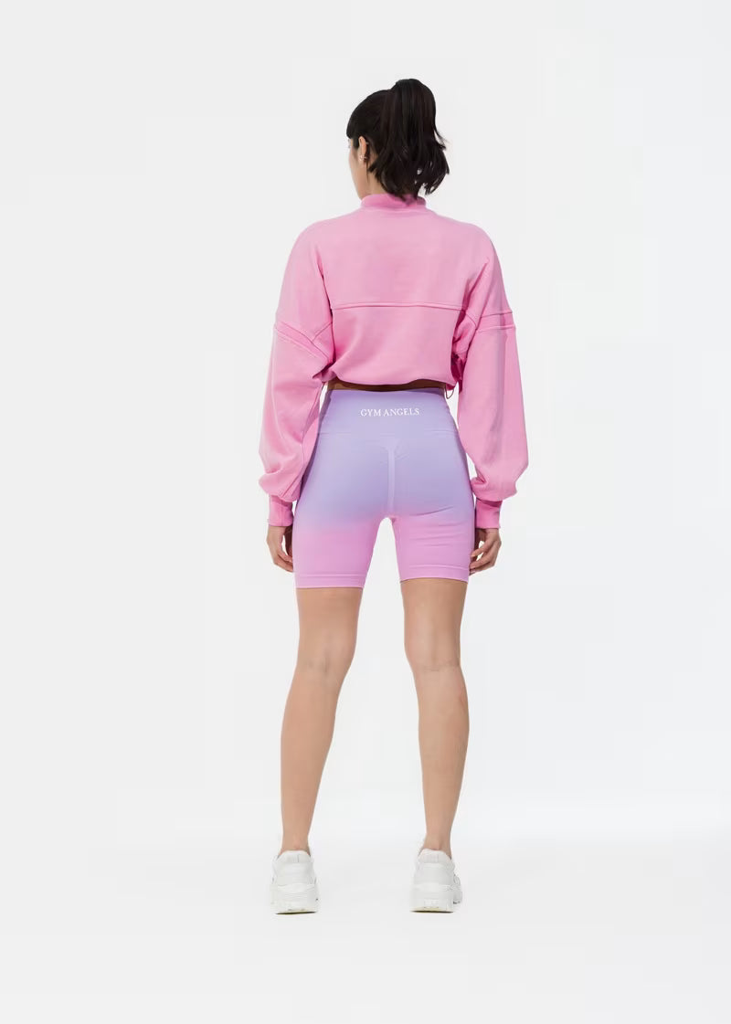 Pink Ombre seamless scrunch shorts for training