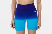 Gym Angels Blue Ombre Scrunch Shorts for women UK