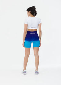 Blue Ombre seamless scrunch shorts for training