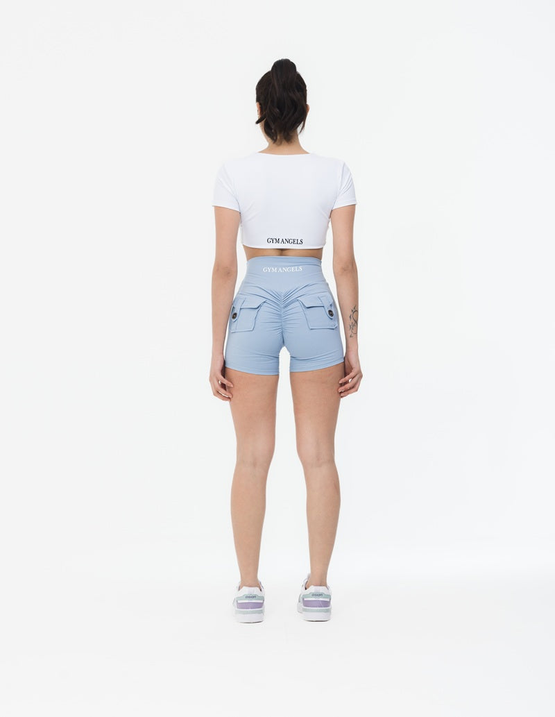 Pocket Scrunch Button Shorts