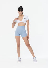 Gym Angels Scrunch Pocket Shorts for women UK - Baby Blue