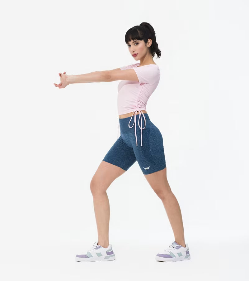 Pink Stylish Ribbed Workout Top for Women – Gym Angels
