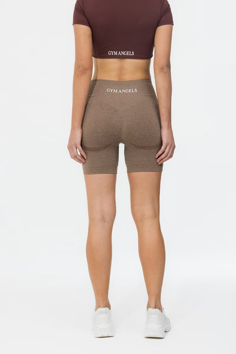 Gym Angels Mocha Contour Seamless Shorts for women UK
