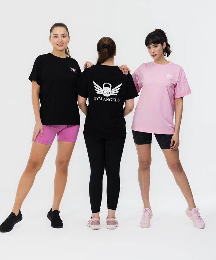 Gym Angels Pump Cover Tee – Women’s Oversized Gym T-Shirt