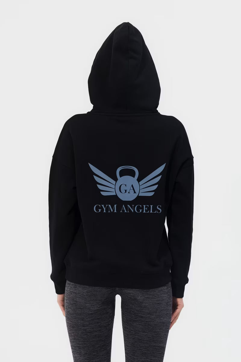 Gym Angels Fleece Hoodie – Pump Cover and Street Style Black
