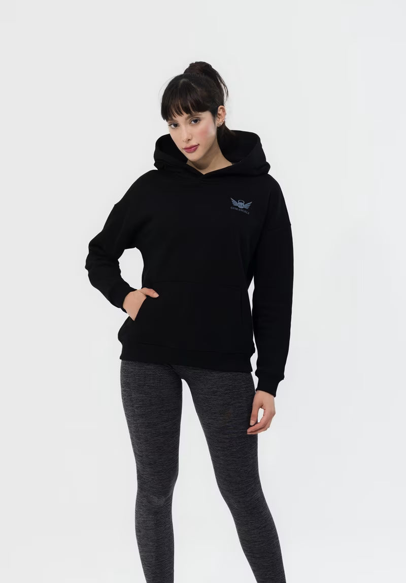 Warm Fleece Hoodie for Workouts and Casual Wear Black