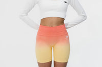 Gym Angels Orange Ombre Scrunch Shorts for women UK