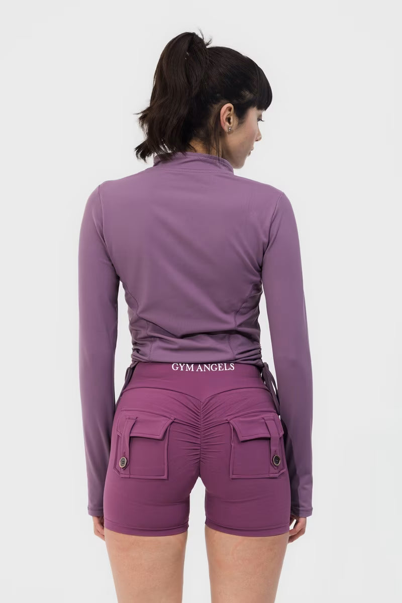 Gym Angels Ribbon Jacket breathable fabric Purple