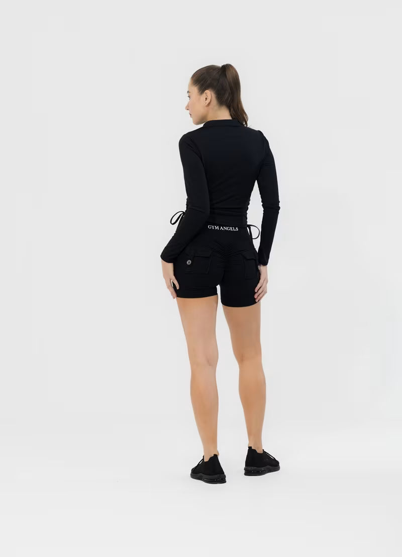 Black Signature Ribbon Jacket with thumbhole sleeves UK