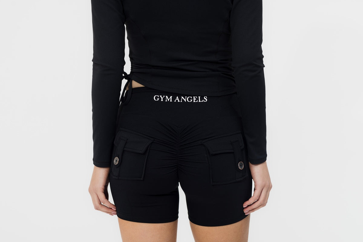 Pocket Scrunch Button Shorts
