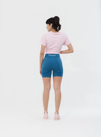 Blue Lightweight Contour Seamless Shorts for Workouts