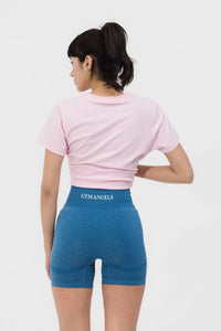 Gym Angels Blue Contour Seamless Shorts for women UK