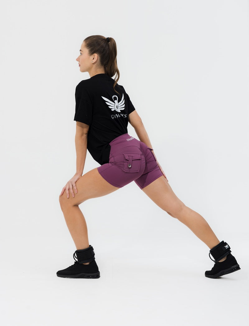 Pocket Scrunch Button Shorts