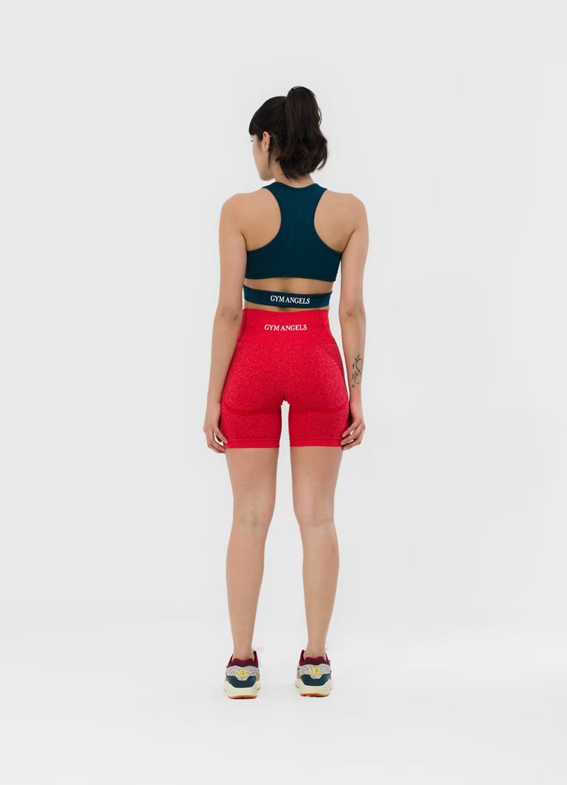 Gym Angels Red Contour Seamless Shorts for women UK