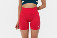 Red Lightweight Contour Seamless Shorts for Workouts
