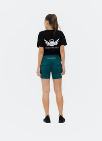 Gym Angels Green Scrunch Pocket Shorts for women UK