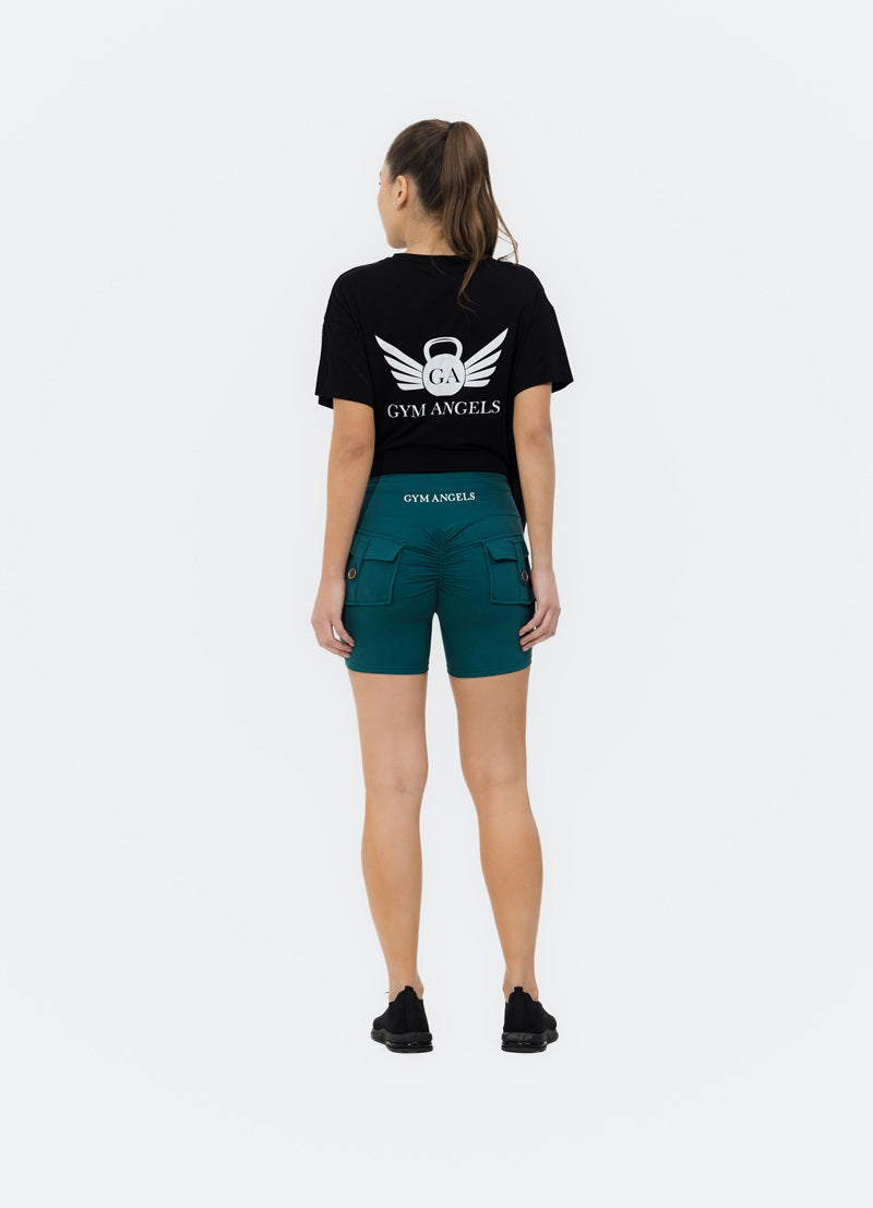 Pocket Scrunch Button Shorts