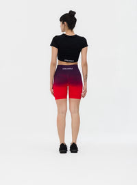 Red Ombre seamless scrunch shorts for training