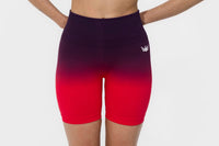 Activewear Set of Ribbed Halter Long Sleeve Crop Top & Ombre Scrunch Shorts