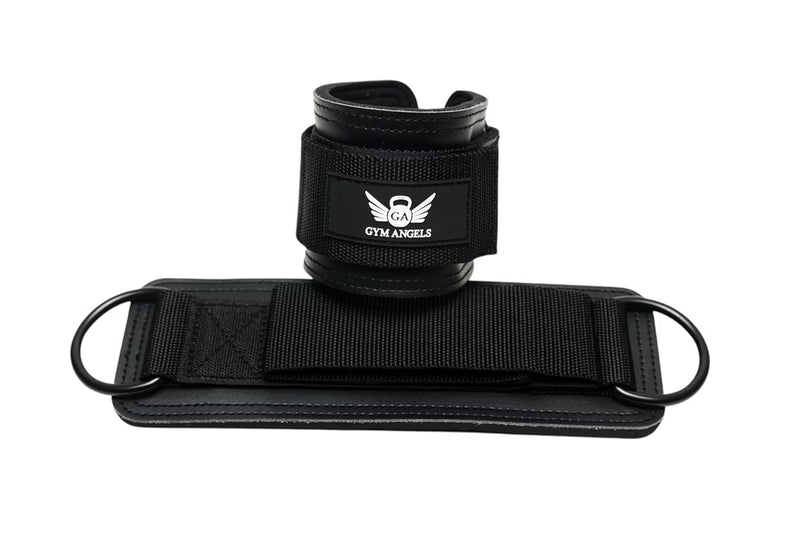 Gym Angels Black Ankle Straps for Cable Workouts UK