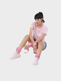 D-Ring Pink Glitter Ankle Straps for Cable Exercises UK