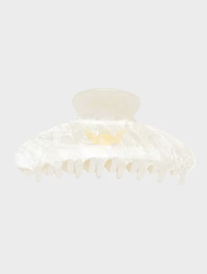 White Iridescent Glitter Claw Clip
