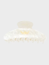 White Iridescent Glitter Claw Clip