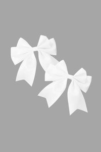 Mini Bow Clips White