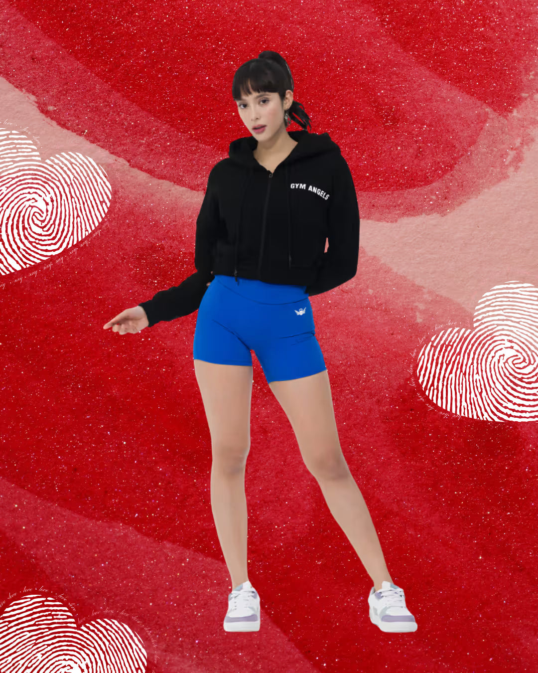 Black Crop Fleece Hoodie